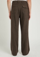 Oliver Spencer Orsman Striped Wool-blend Trousers Bronze