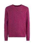 MC2 Saint Barth Man Fuchsia Stretch Wool Sweater With St. Barth Embroidery