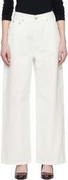 TONYWACK Off-White Wide-Leg Baggy Denim Jeans