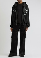 Rivington Roi Rebis Inri Embellished Hooded Cotton Sweatshirt Black