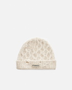 Pinko Mixed Stitch Wool Blend Beanie Grey Dove