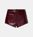 Self-Portrait High-rise leather shorts