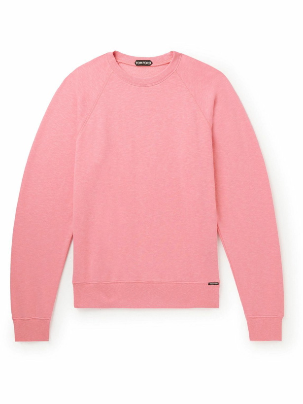 Photo: TOM FORD - Brushed Cotton-Blend Jersey Sweatshirt - Pink