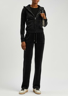 Juicy Couture Del Ray Logo Velour Sweatpants Black