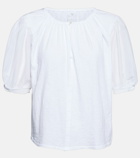 Velvet Mallory puff-sleeve cotton top