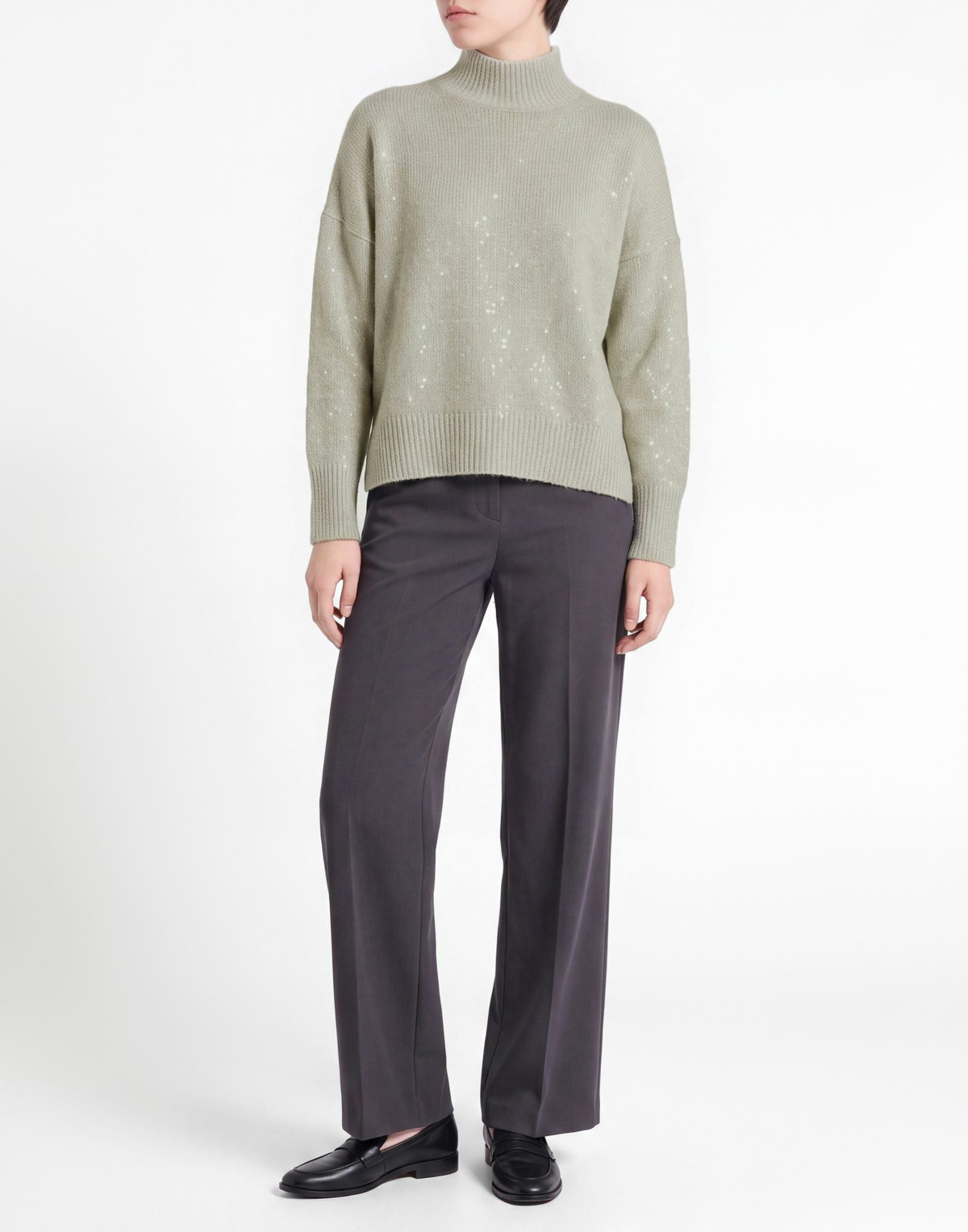 Peserico Womens Turtleneck in Sage green