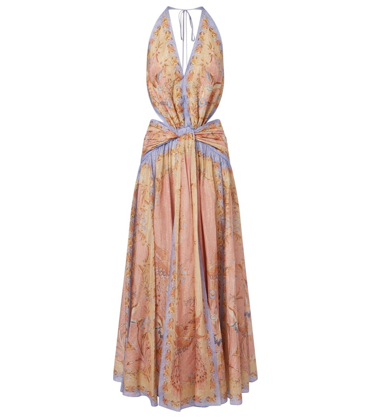 slim fit dress slacks Zimmermann Ascension Plunge Halter Maxi – CNB Dress Hire main image 0