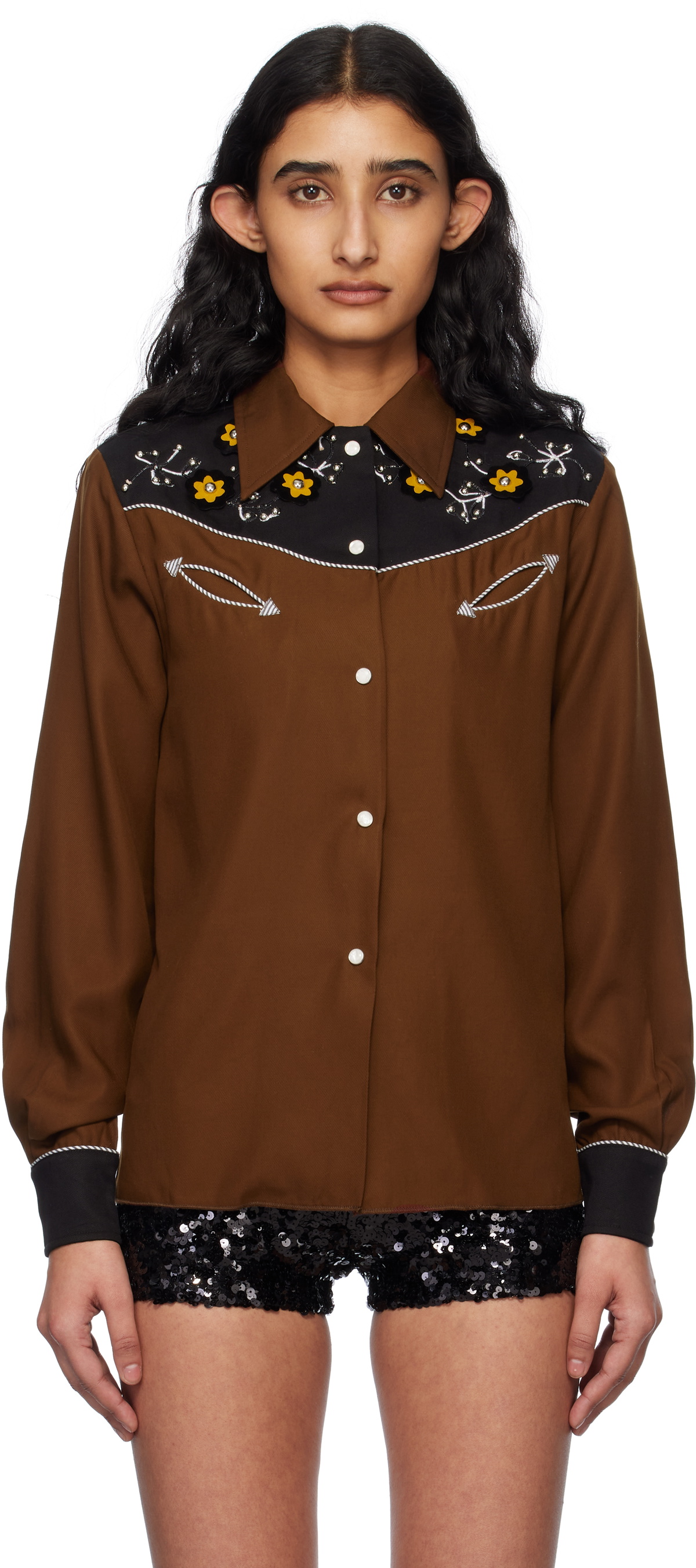 Bode Brown Abilene Western Shirt