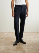 TOM FORD - Straight-Leg Cotton-Drill Trousers - Blue