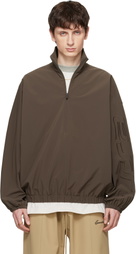 Fear of God ESSENTIALS Brown Active Trace Half Zip Track Jacket