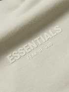 FEAR OF GOD ESSENTIALS - Logo-Flocked Cotton-Jersey Polo Shirt - Neutrals