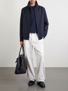 Inis Meáin - Moss Ribbed Linen and Cotton-Blend Sweater - Blue