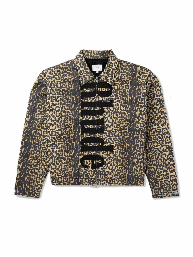 Photo: Rhude - Logo-Appliquéd Leopard-Print Cotton-Twill Bomber Jacket - Animal print