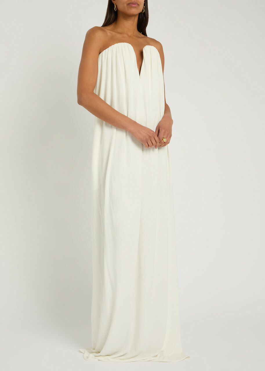 Stella Mccartney Forever Stella Strapless Crepe Gown White