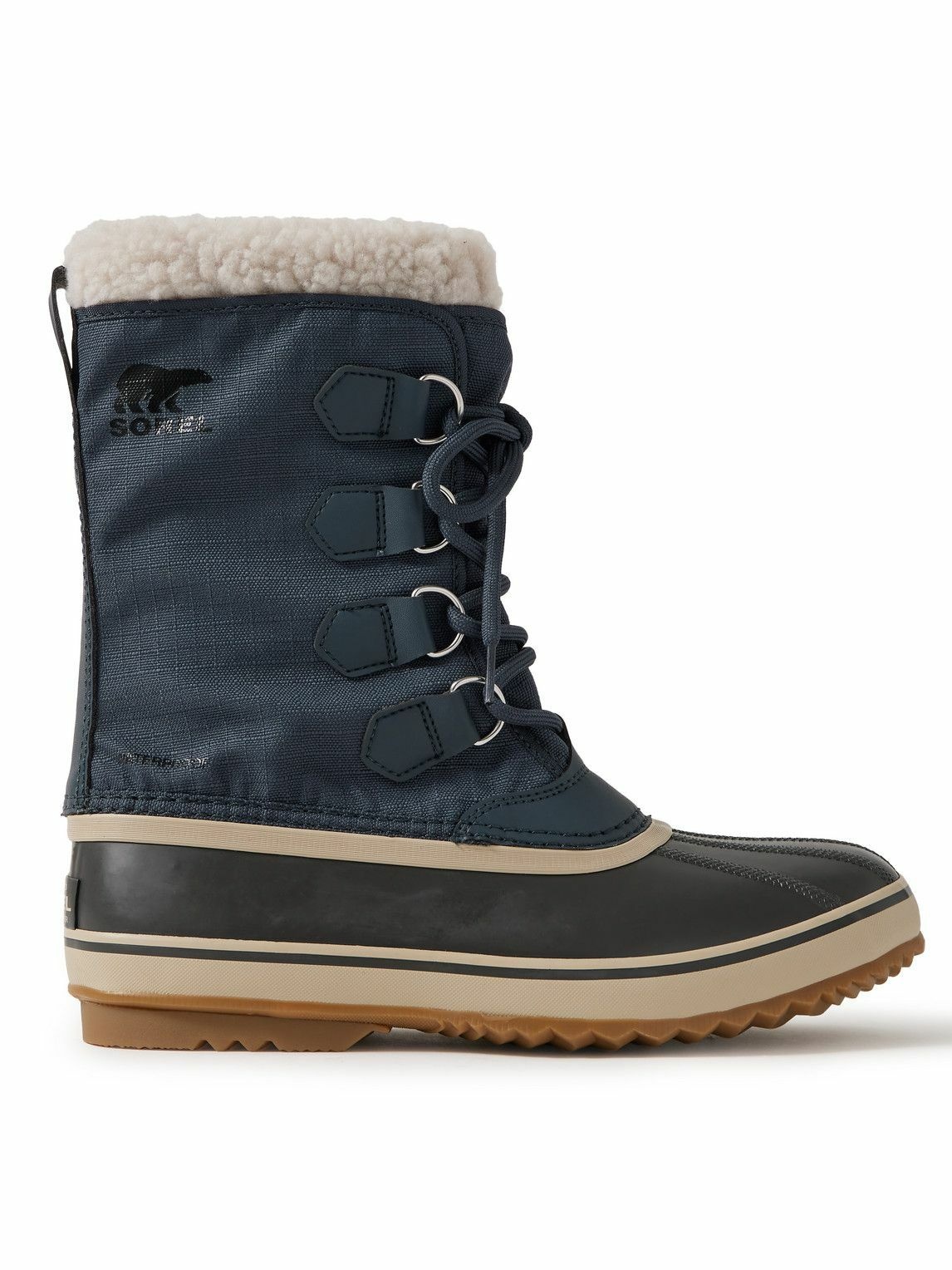 Photo: Sorel - 1964 Pac™ Faux Shearling-Trimmed Nylon-Ripstop and Rubber Snow Boots - Blue