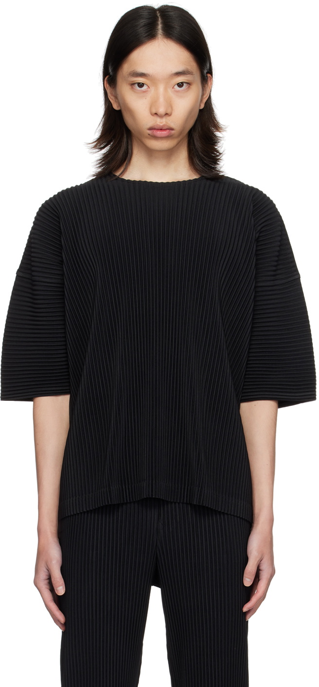 HOMME PLISSÉ ISSEY MIYAKE Black Monthly Color July T-Shirt HOMME PLISSÉ ISSEY MIYAKE Black Monthly Color July T-Shirt