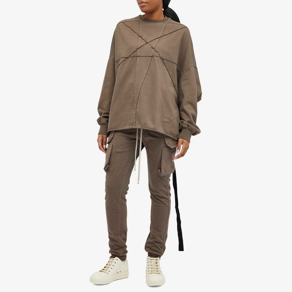 トップス RICK OWENS DRKSHDW CRATER T Rick Owens DRKSHDW Women's Crater T-Shirt in Dust Rick Owens Drkshdw