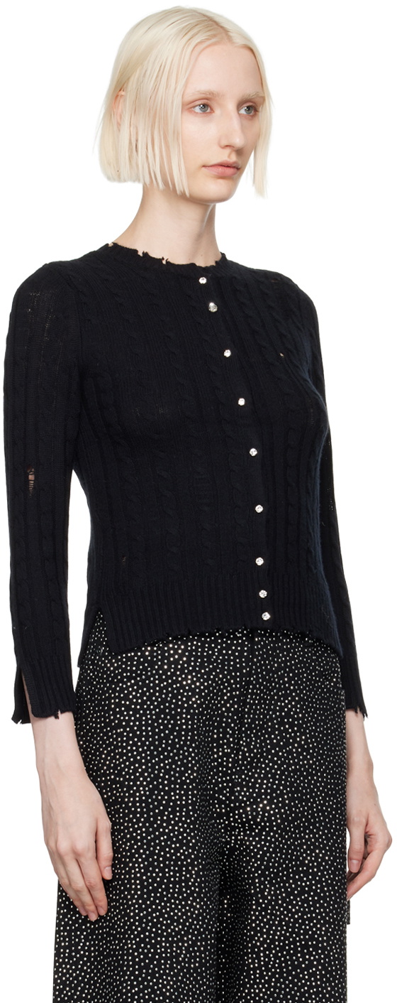 Marc Jacobs Black 'The Shrunken Cashmere Cable' Cardigan