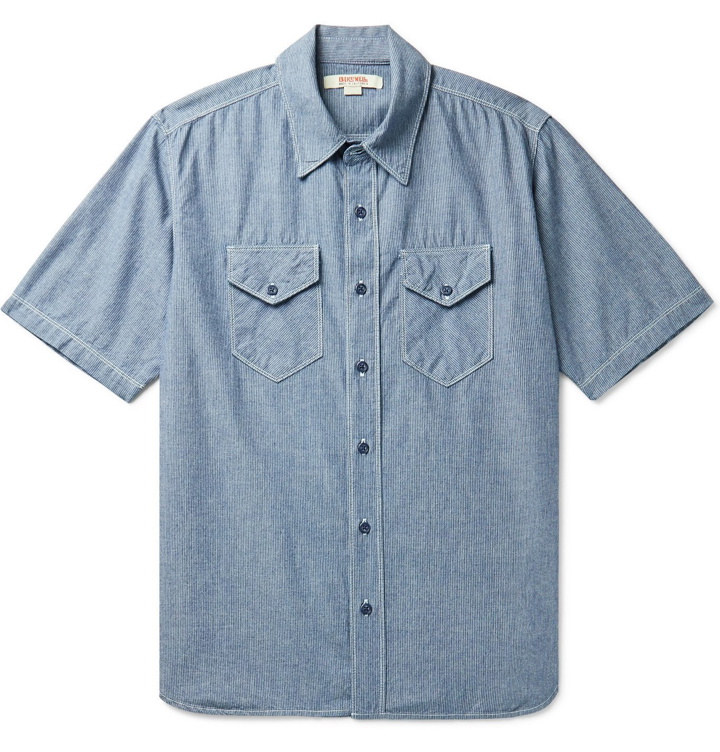 Photo: Birdwell - Pinstriped Cotton-Chambray Shirt - Blue