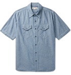 Birdwell - Pinstriped Cotton-Chambray Shirt - Blue