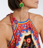 Dolce&Gabbana Carretto silk twill halterneck top