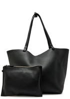 The Row Park Three Grained Leather Tote - Black - One Size