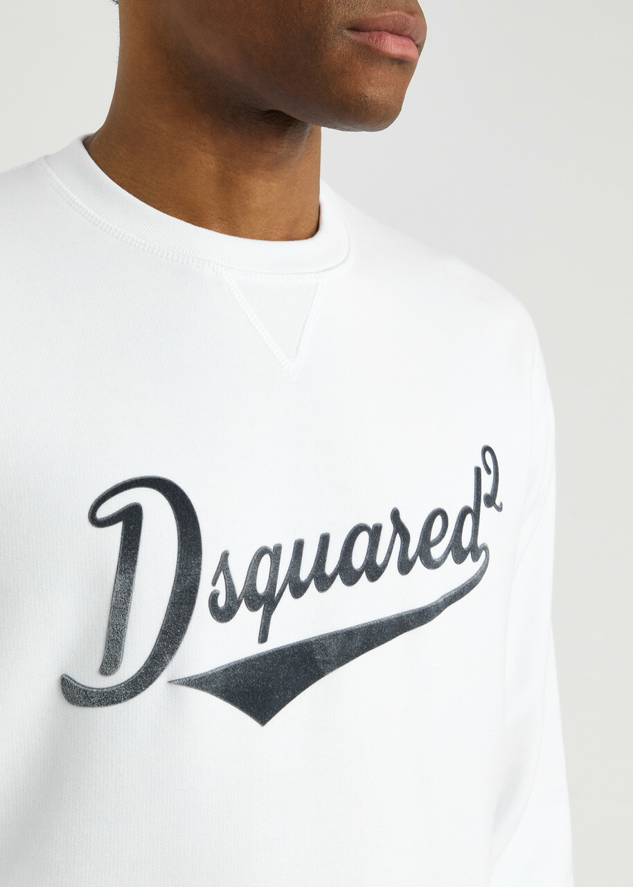 DSQUARED2 Cool Fit Logo Cotton Sweatshirt White