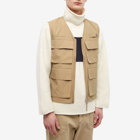 Universal Works Men's Tech Twill Photogrpahers Gilet in Sand