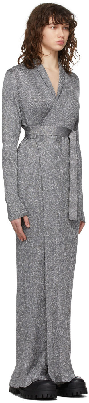 balenciaga silver dress Balenciaga Allover Logo Embroidered Dress