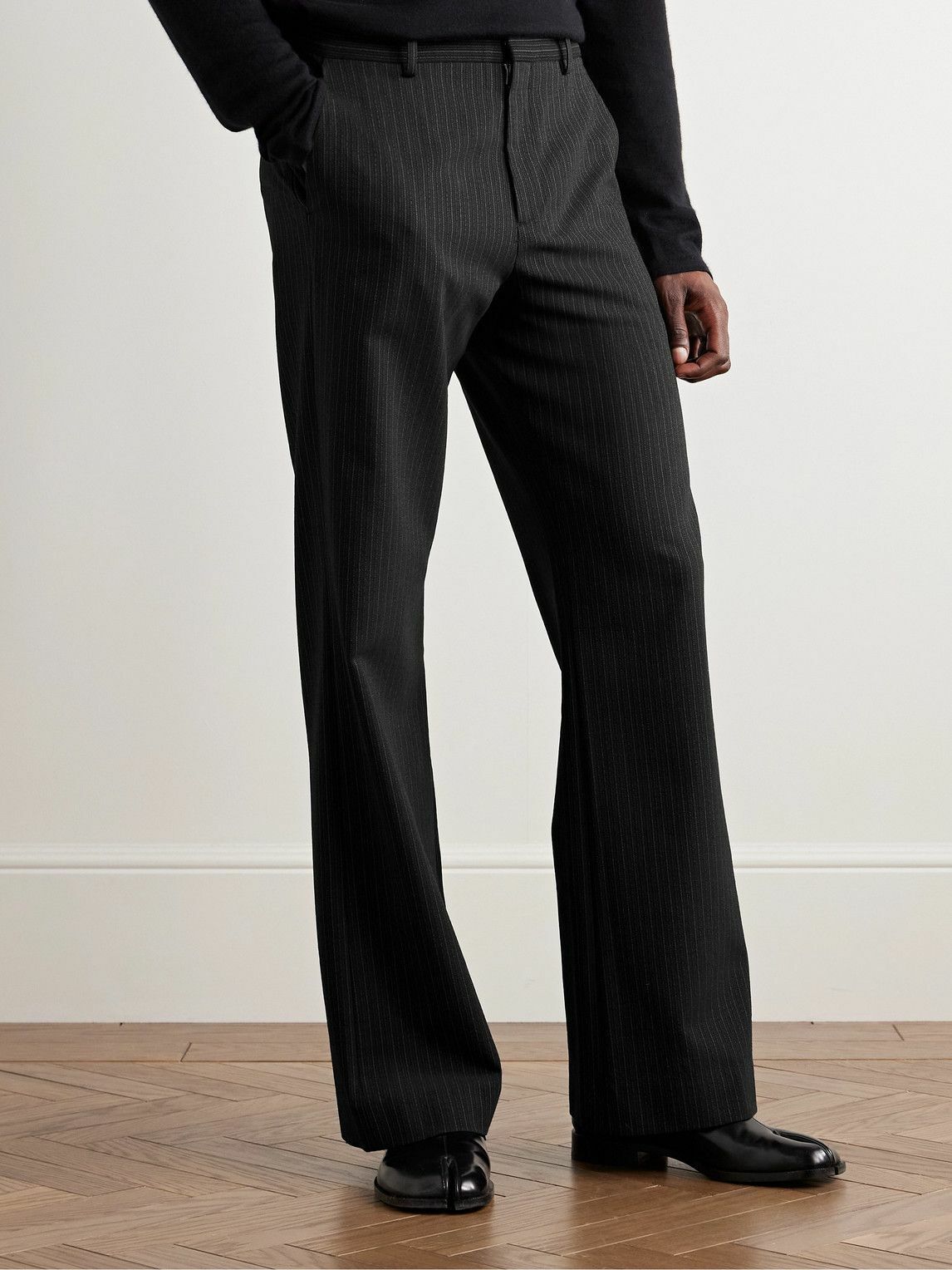 Acne Studios - Palvin Straight-Leg Pinstriped Wool-Blend Trousers