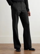 Acne Studios - Palvin Straight-Leg Pinstriped Wool-Blend Trousers - Black