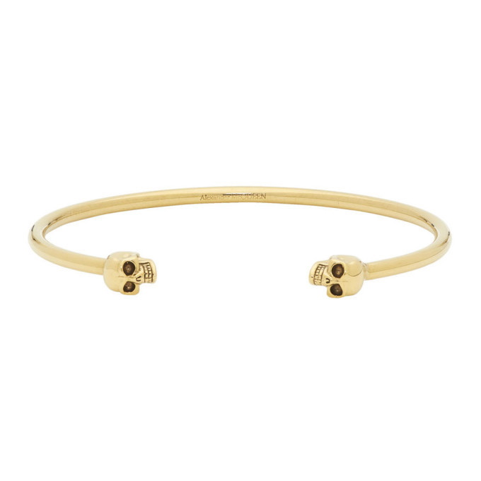 Photo: Alexander McQueen Gold Twin Skull Bracelet