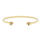 Alexander McQueen Gold Twin Skull Bracelet