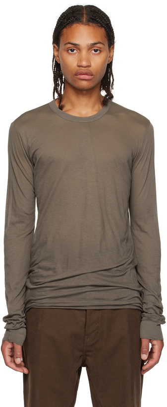 Photo: Rick Owens Gray Basic Long Sleeve T-Shirt