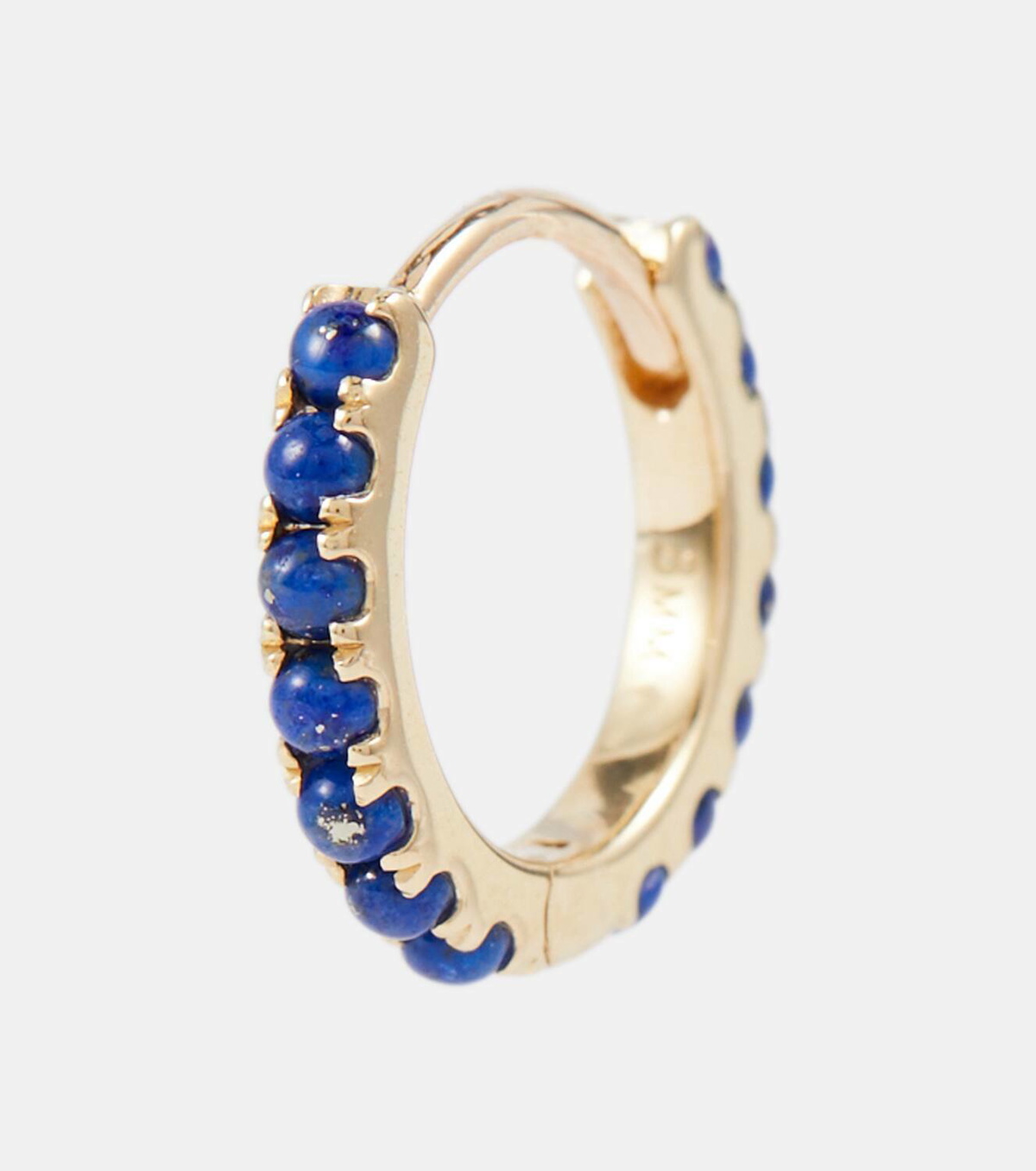 Maria Tash Eternity 14kt gold single hoop earring with lapis