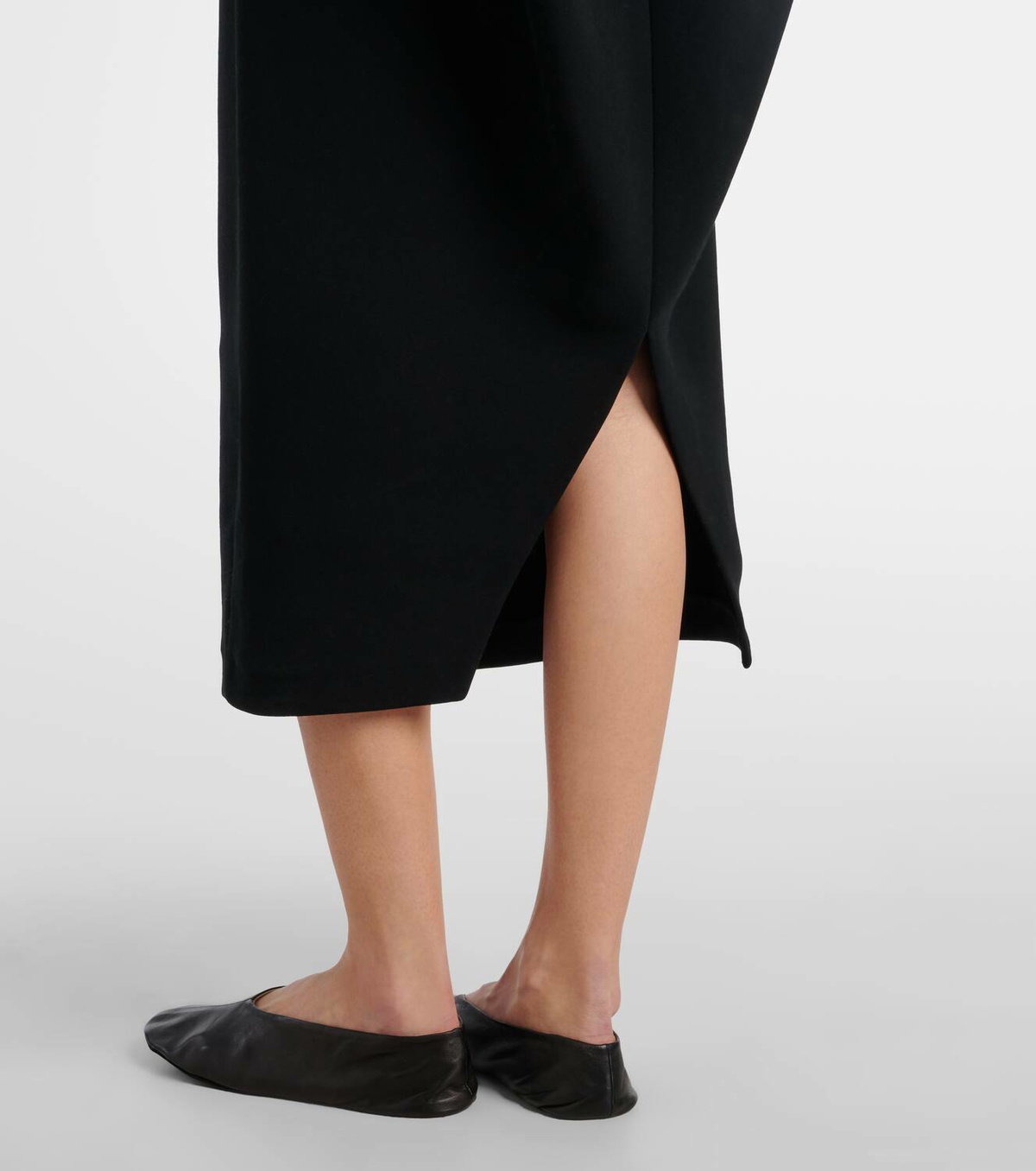 The Row Anitas draped wool-blend midi dress