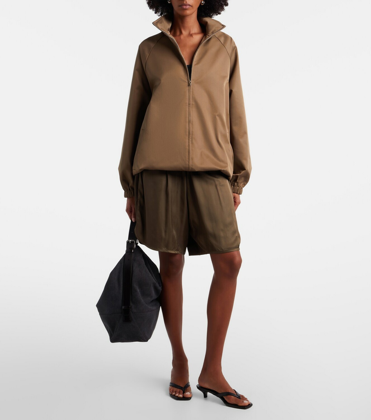 The Frankie Shop Nelis satin Bermuda shorts