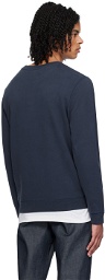 Sunspel Navy V-Stitch Sweatshirt