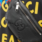 Gucci Men's Embossed GG Leather Waist Bag in Black