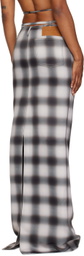 JUNEYEN Beige Check Maxi Skirt