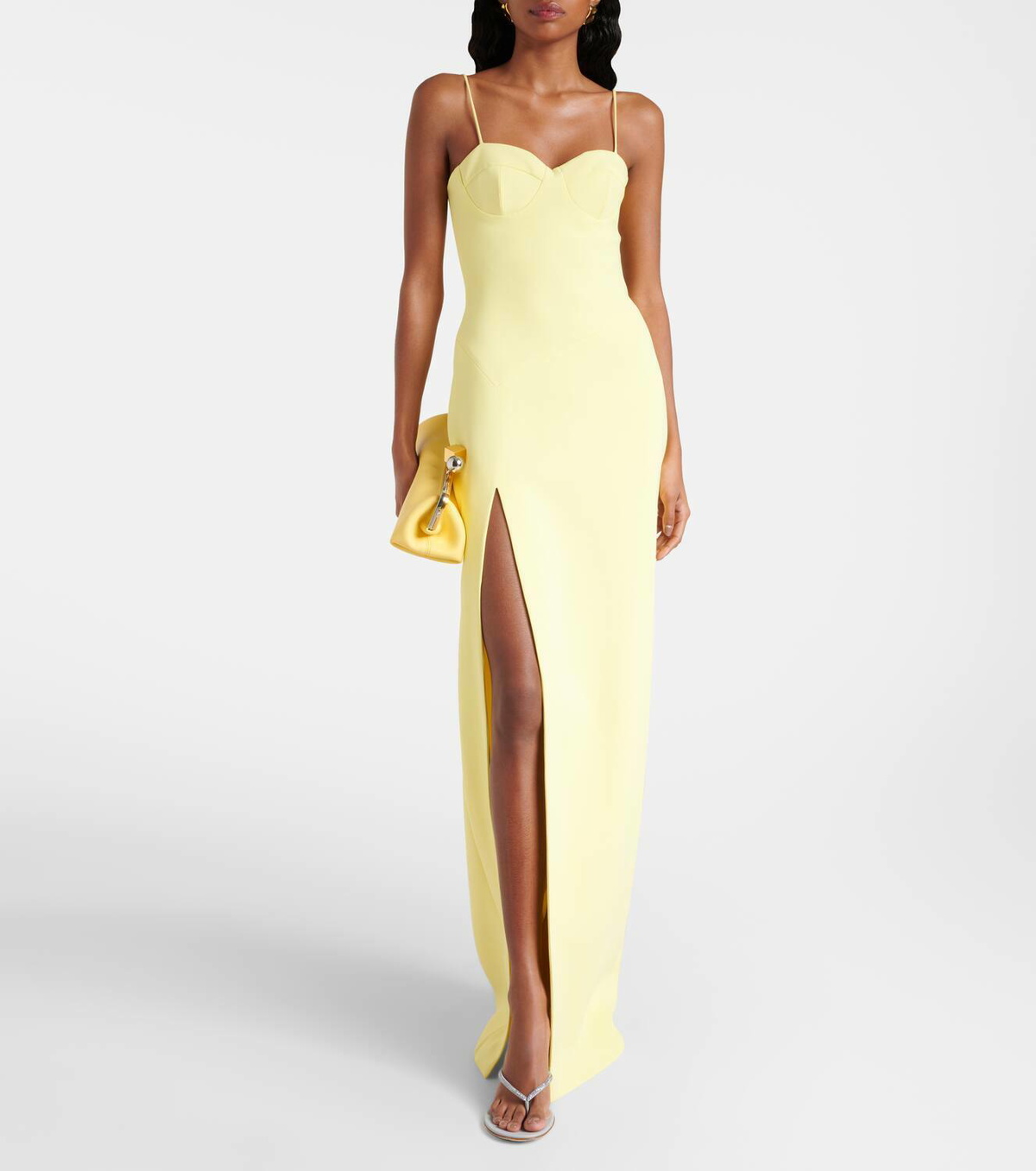 David Koma Side-slit corset gown