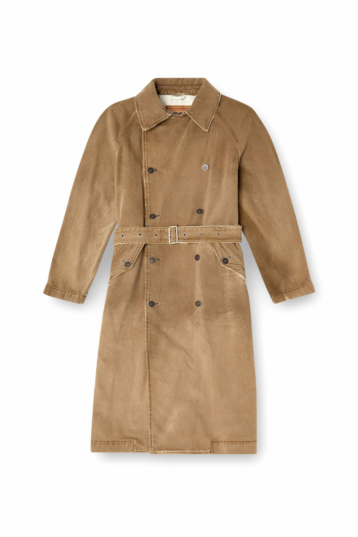 Diesel Trench coat in overdirt denim - Denim Jackets - Unisex - Brown