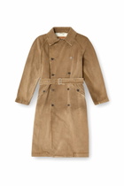 Diesel Trench coat in overdirt denim - Denim Jackets - Unisex - Brown