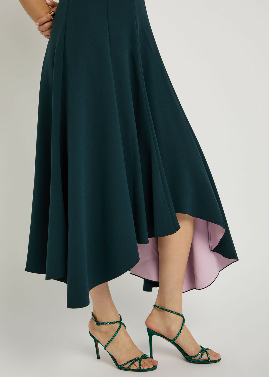 Roksanda Sapha Asymmetric Crepe Midi Dress Teal