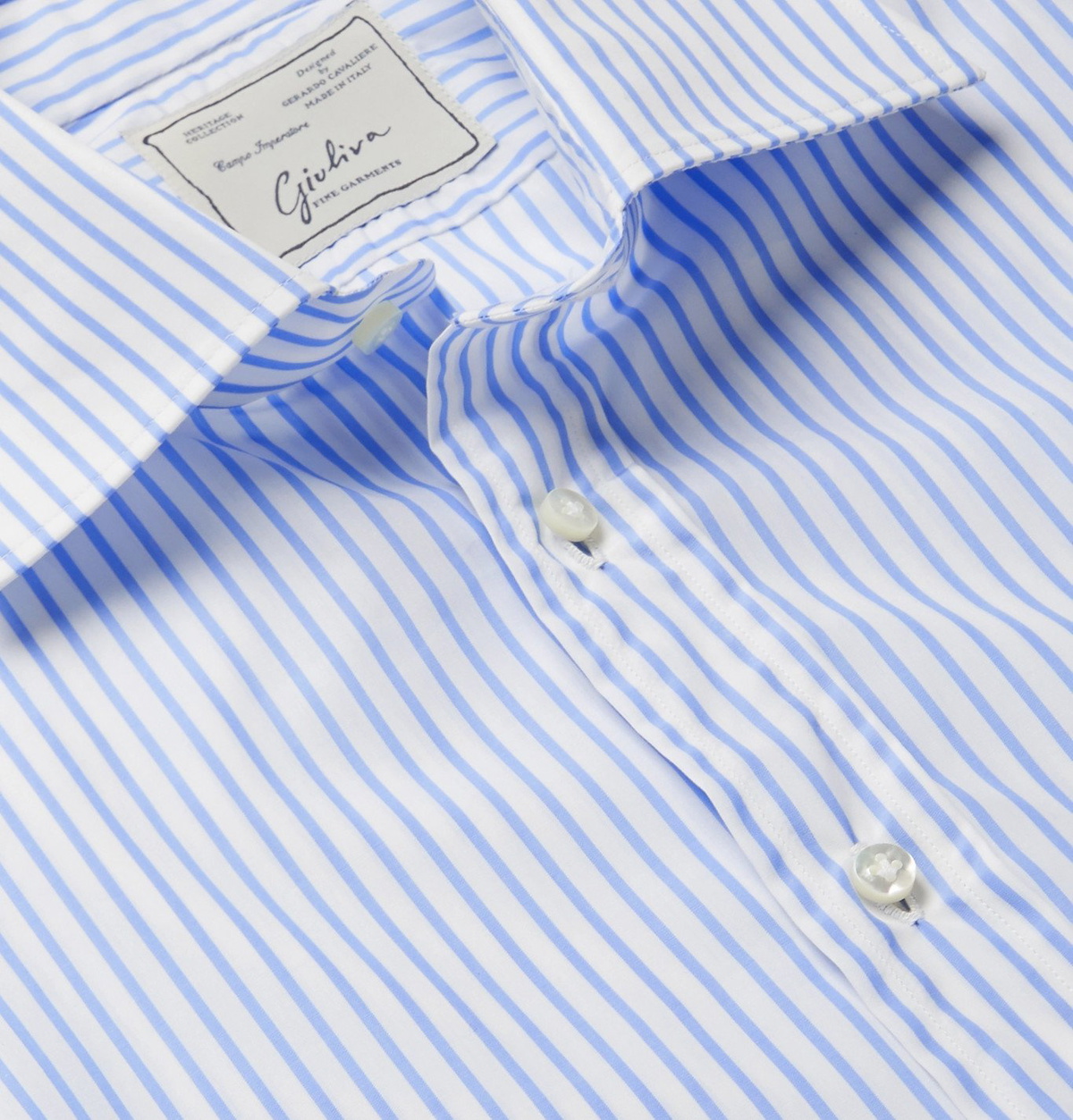 Giuliva Heritage - Luigi Striped Cotton-Poplin Shirt - Blue Giuliva ...