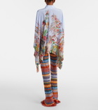 Etro Crochet striped cotton flared pants