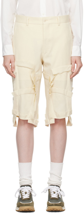 Photo: Comme des Garçons Homme Plus Off-White Frayed Edge Shorts