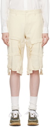 Comme des Garçons Homme Plus Off-White Frayed Edge Shorts