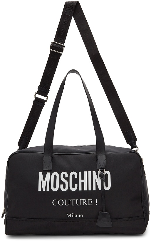 Photo: Moschino Black Canvas Couture! Boston Duffle Bag