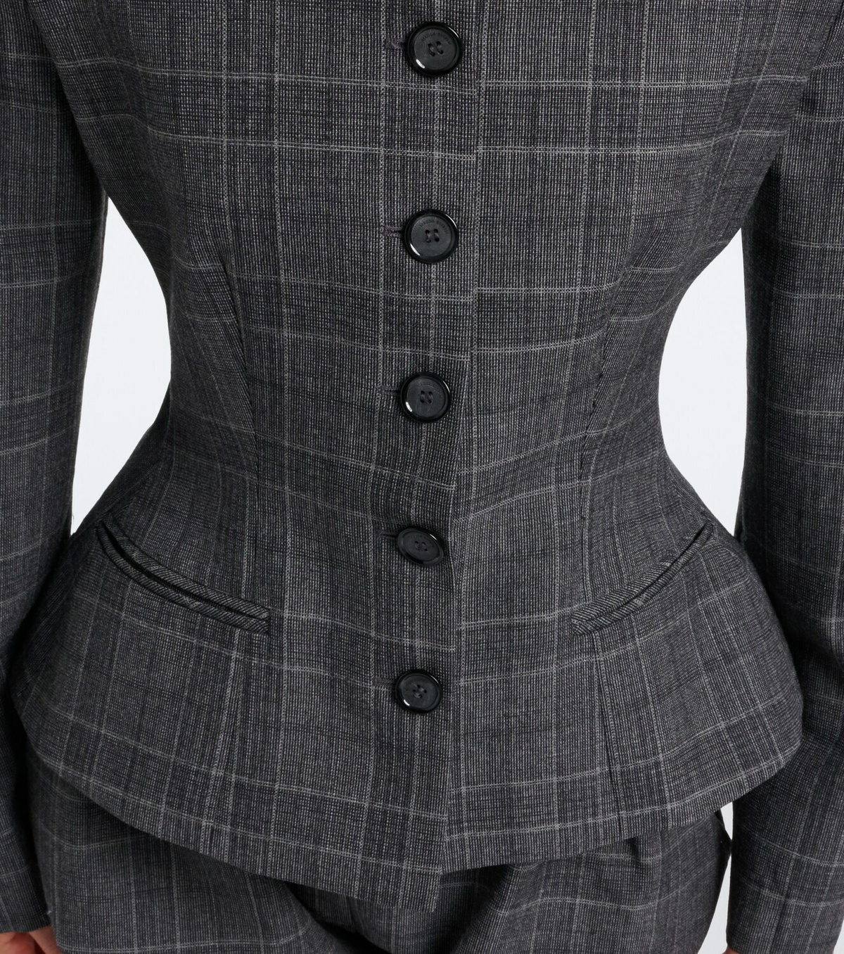 Magda Butrym Checked peplum virgin wool blazer